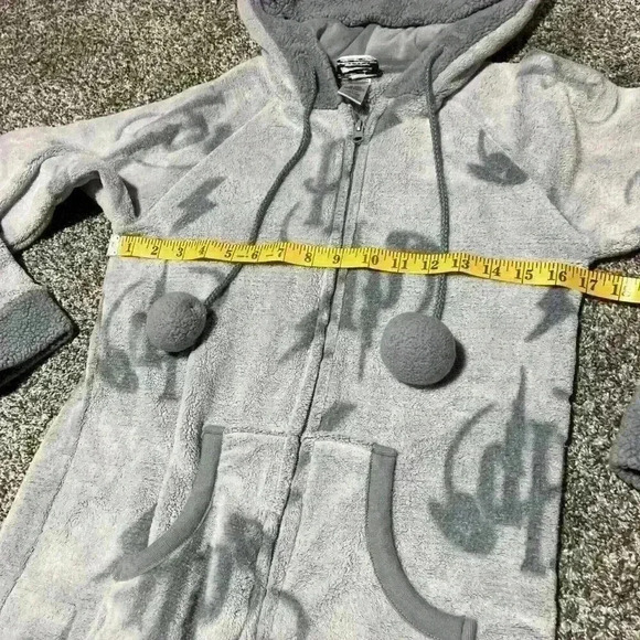Harry Potter One Piece Pajamas Women Small Soft Fleece Wizard World Gray - Picture 2 of 8
